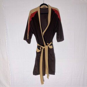 Vintage 70’s Paulo Conti Brown Tan Red Men’s Bathrobe